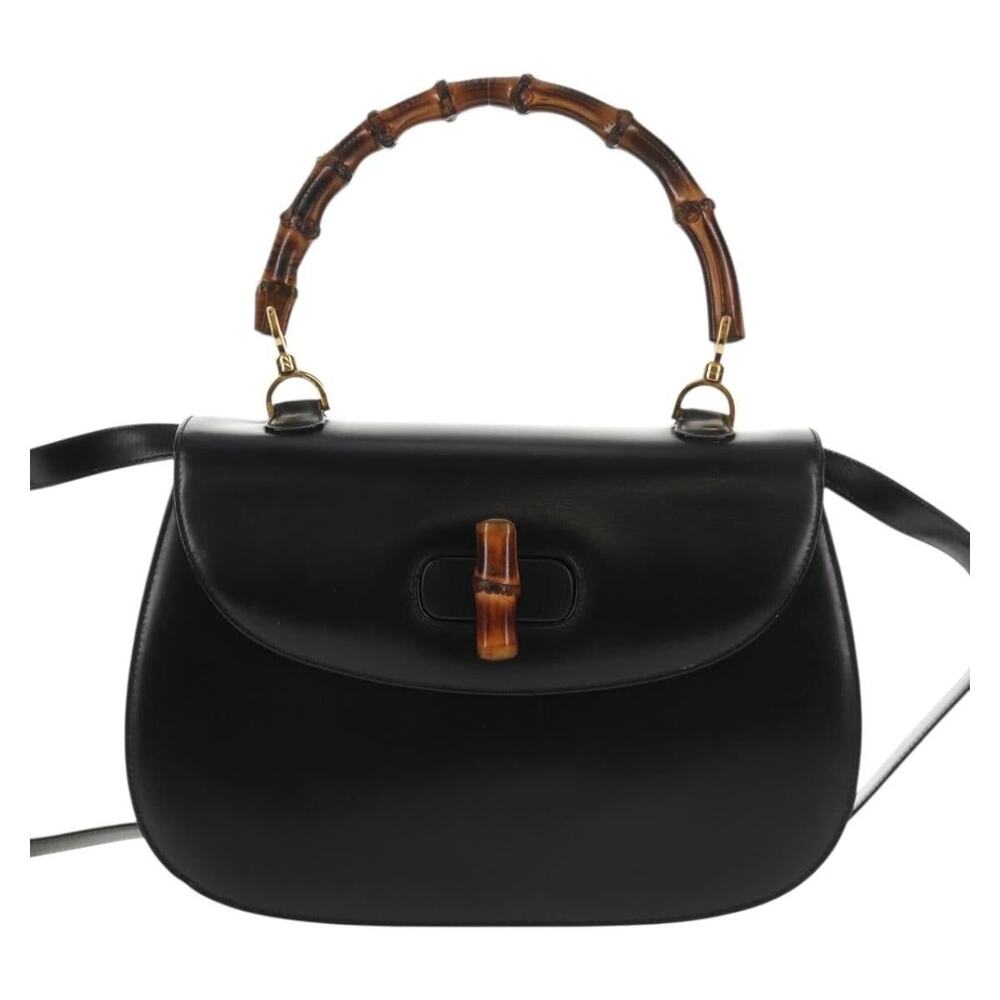 Gucci Bamboo Leather Handbag Black